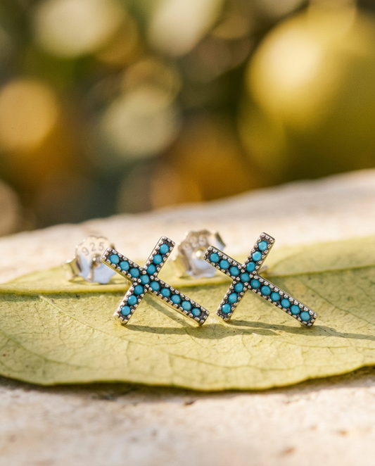 Acqua Cross Studs