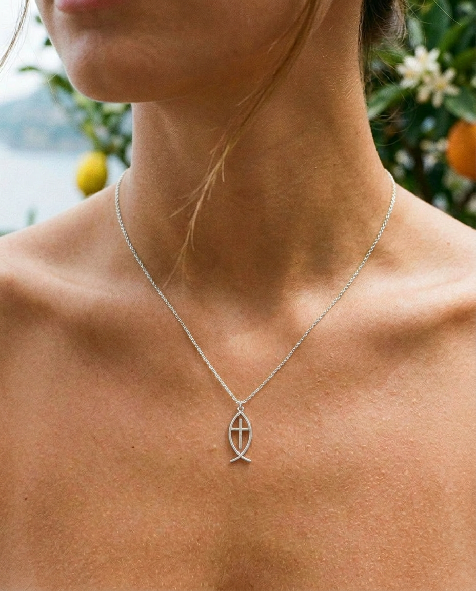 Pesce Cross Necklace