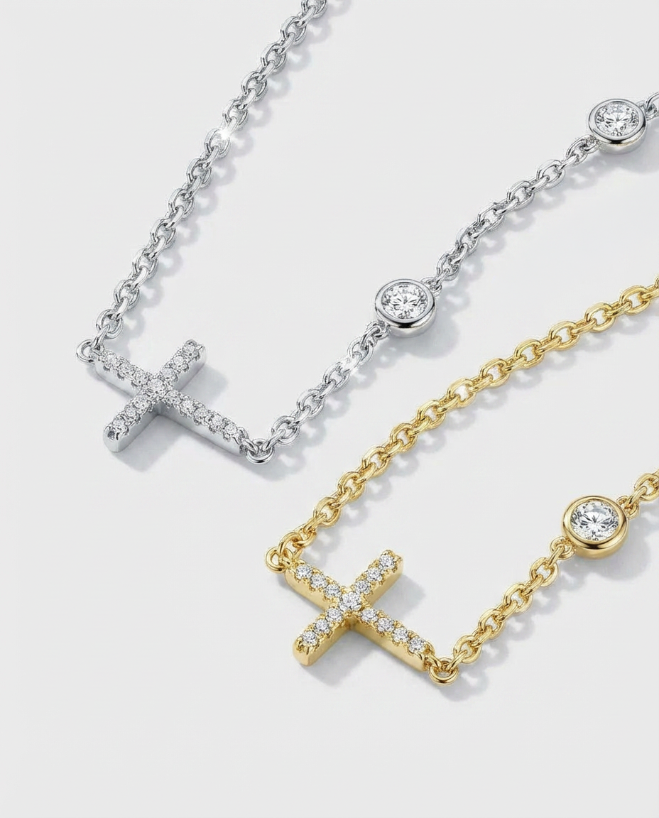 Alt Crystal Cross Necklace