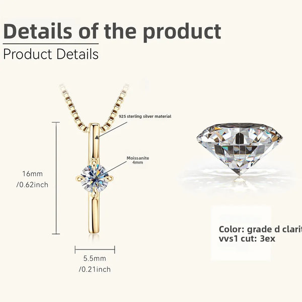 925 Silver / Gold - Letter I Necklace (0.3 Carat)