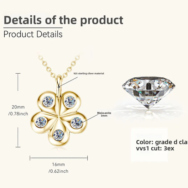 925 Silver / Gold - Camellia Necklace (0.5 Carat)