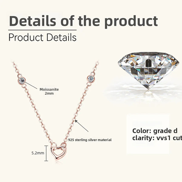 925 Silver / Rose Gold-T Family Love Necklace (0.06 Carat)